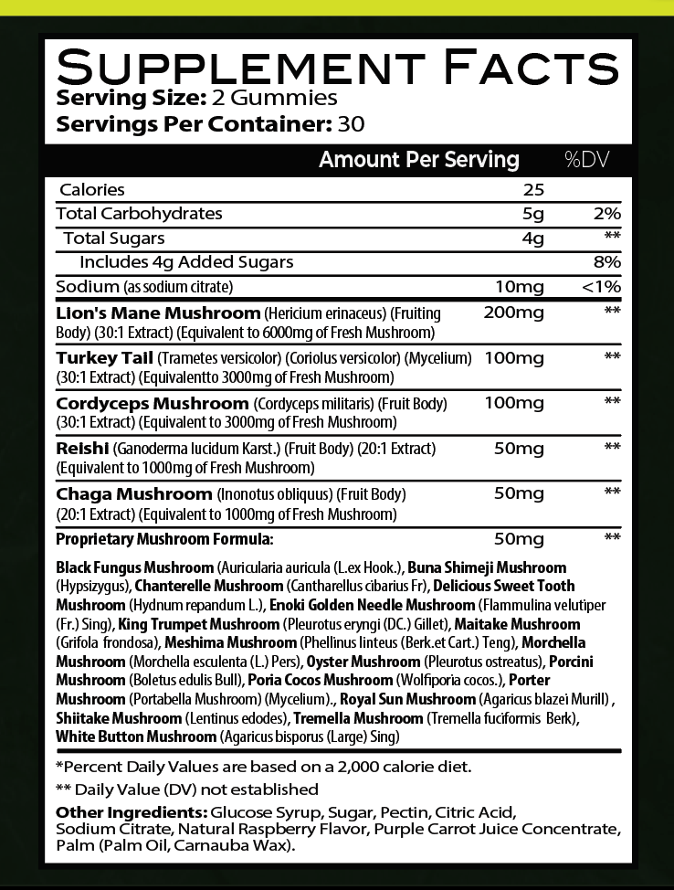 Deeper Focus Gummies : Adaptogenic Mushrooms - Deep Supplement