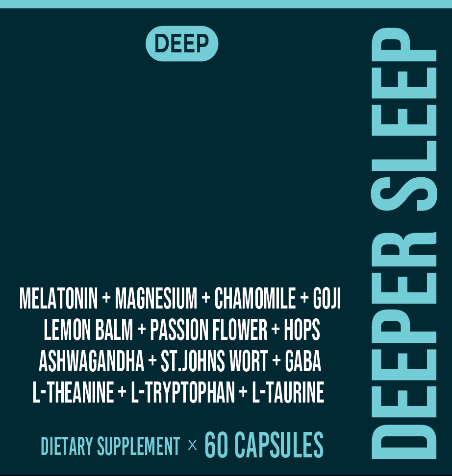 Deeper Sleep Capsules : 10 mg Melatonin + Magnesium, Calcium & Herbs