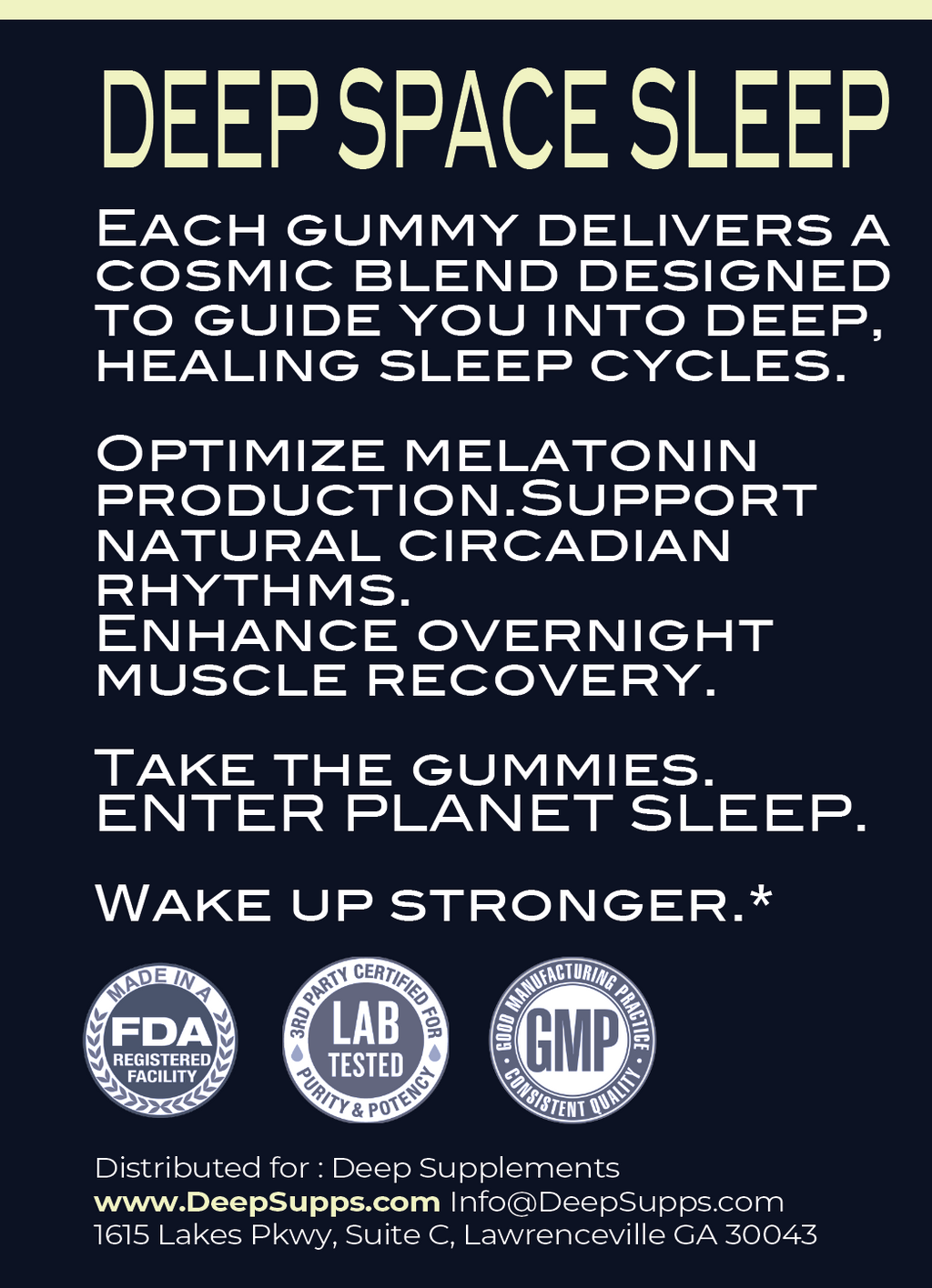 Deep Sleep Gummies : 2mg Melatonin + B6 + Passionflower