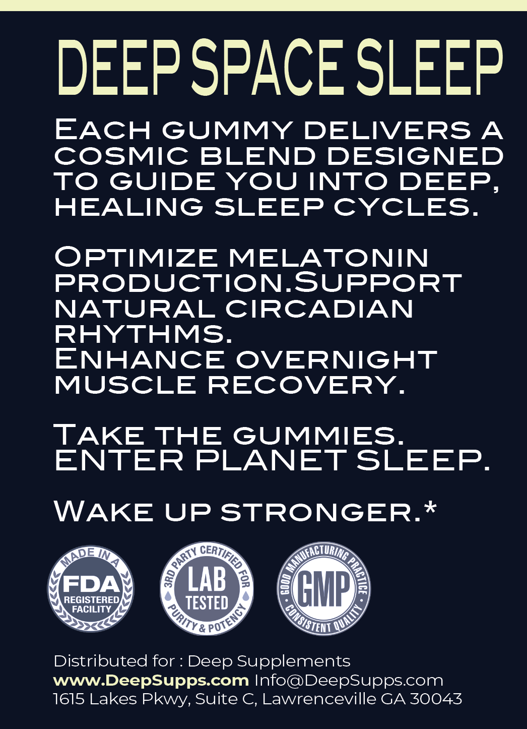 Deep Sleep Gummies : 2mg Melatonin + B6 + Passionflower