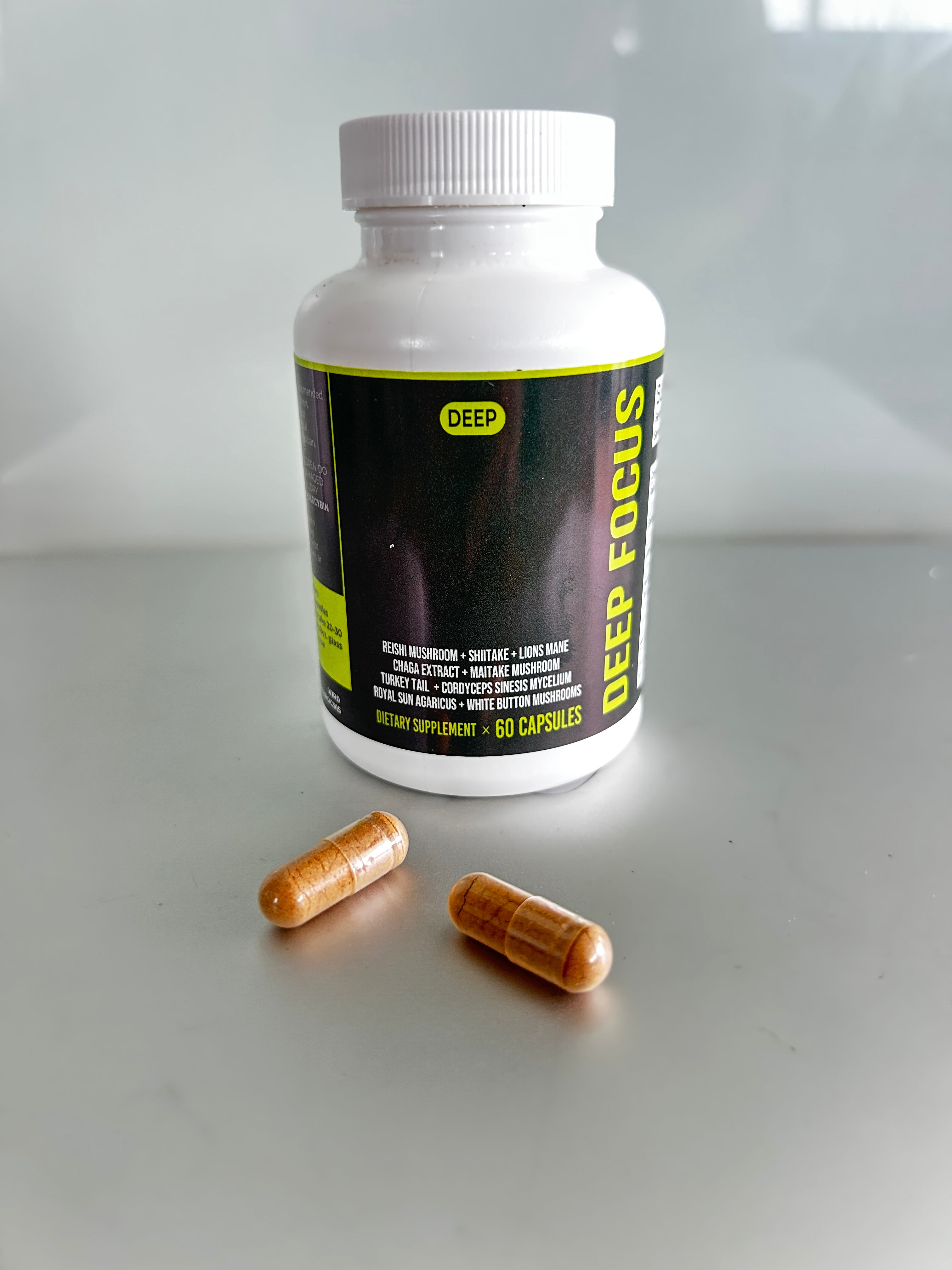 Deep Focus Capsules : Adaptogenic Mushrooms Brain & Immune Boost