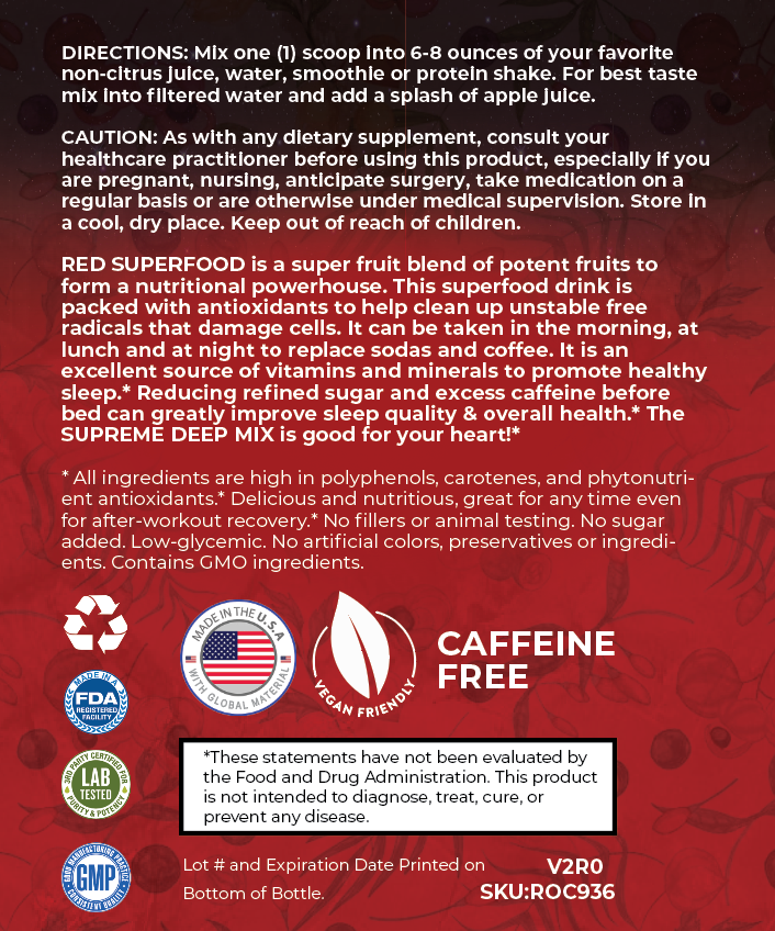 Supreme Deep Mix : Powdered Super Food & Super Fruit Drink - Deep Supplement